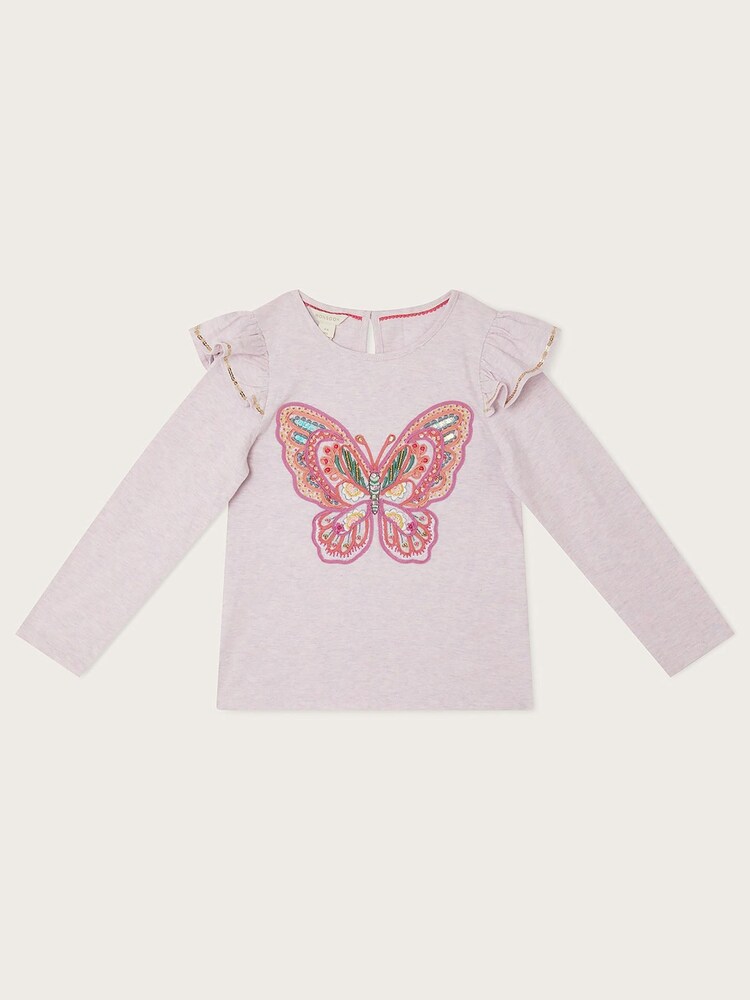 Monsoon Purple Butterfly Long Sleeve Top - Image 1 of 3