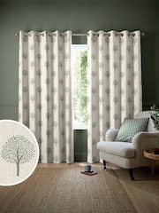 Emily Bond Fern Yew Tree Made to Measure 100% Cotton Curtains - Image 1 of 9