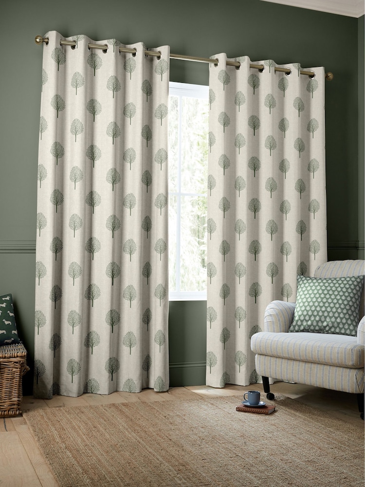 Emily Bond Fern Yew Tree Made to Measure 100% Cotton Curtains - Image 2 of 9