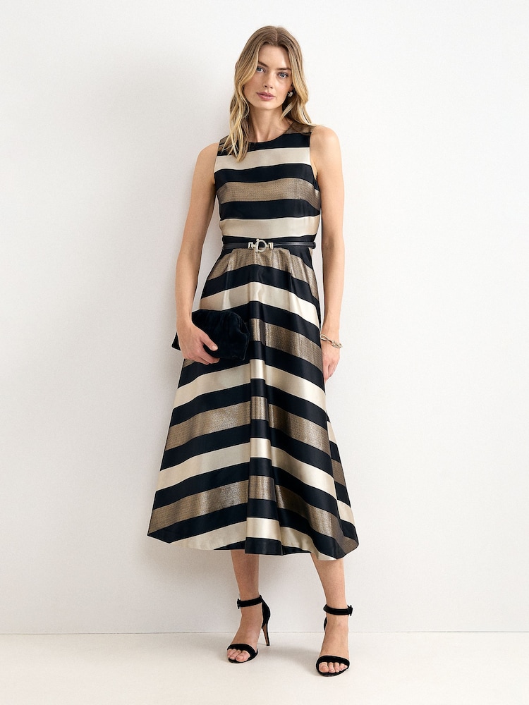 Phase Eight Black Delicia Stripe Dress - Image 1 of 7