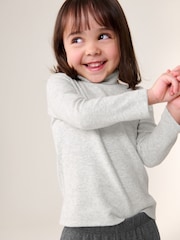 Grey Brushed Long Sleeve Roll Neck Top (3mths-7yrs) - Image 1 of 8