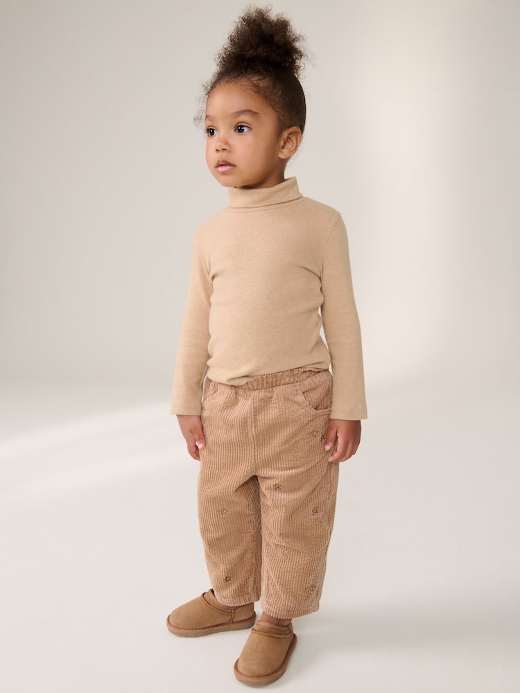 Tan Brown Brushed Long Sleeve Roll Neck Top (3mths-7yrs) - Image 2 of 4