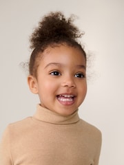 Tan Brown Brushed Long Sleeve Roll Neck Top (3mths-7yrs) - Image 4 of 4