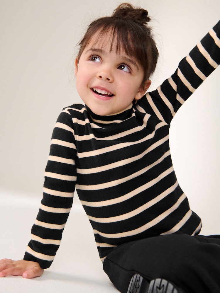 Stripe Brushed Long Sleeve Roll Neck Top (3mths-7yrs) - Image 2 of 6 Stripe Brushed Long Sleeve Roll Neck Top (3mths-7yrs) - Image 2 of 6