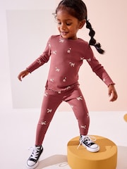Burgundy Red Dog Cotton Rich Long Sleeve Rib T-Shirt (3mths-7yrs) - Image 2 of 7