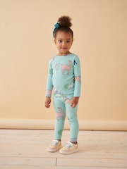 Blue Unicorn Cotton Rich Long Sleeve Rib T-Shirt (3mths-7yrs) - Image 1 of 6
