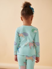 Blue Unicorn Cotton Rich Long Sleeve Rib T-Shirt (3mths-7yrs) - Image 3 of 6