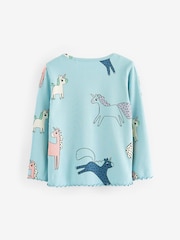 Blue Unicorn Cotton Rich Long Sleeve Rib T-Shirt (3mths-7yrs) - Image 5 of 6