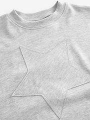 Grey 100% Cotton Short Sleeve Appliqué T-Shirt (3mths-7yrs) - Image 3 of 3