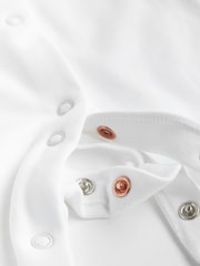 White 3 Pack 100% Cotton Baby Sleepsuits (0-18mths) - Image 12 of 12