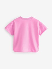 Pink 100% Cotton Short Sleeve Appliqué T-Shirt (3mths-7yrs) - Image 2 of 3