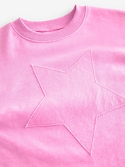 Pink 100% Cotton Short Sleeve Appliqué T-Shirt (3mths-7yrs) - Image 3 of 3