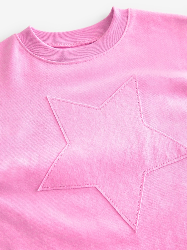 Pink 100% Cotton Short Sleeve Appliqué T-Shirt (3mths-7yrs) - Image 3 of 3