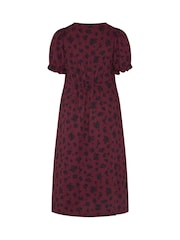 Yours Curve Purple V-Neck Textured Midi Tea Dress - Image 6 of 6