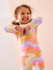 Rainbow Cotton Rich Long Sleeve Rib T-Shirt (3mths-7yrs) - Image 1 of 7