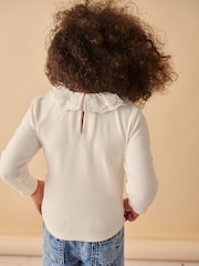 أبيض بيج فاتح - رداء علوي بياقة وكُم طويل (3 شهور-7 سنوات) - صورة 2 من 6