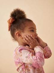 Pink Vintage Floral Cotton Rich Long Sleeve Rib T-Shirt (3mths-7yrs) - Image 2 of 6