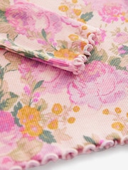 Pink Vintage Floral Cotton Rich Long Sleeve Rib T-Shirt (3mths-7yrs) - Image 6 of 6