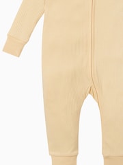 MORI Ribbed Stretch Cotton & Bamboo 2 Way Zip Sleepsuit - Image 5 of 6