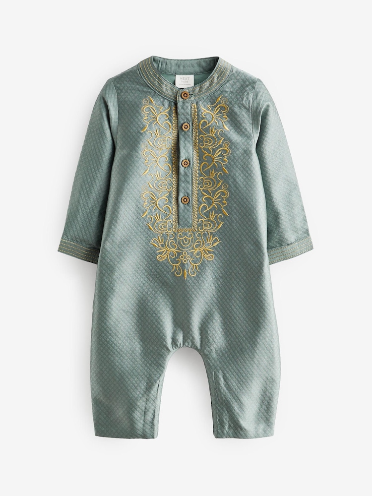 Green Occasion Baby Romper (0mths-2yrs) - Image 1 of 7