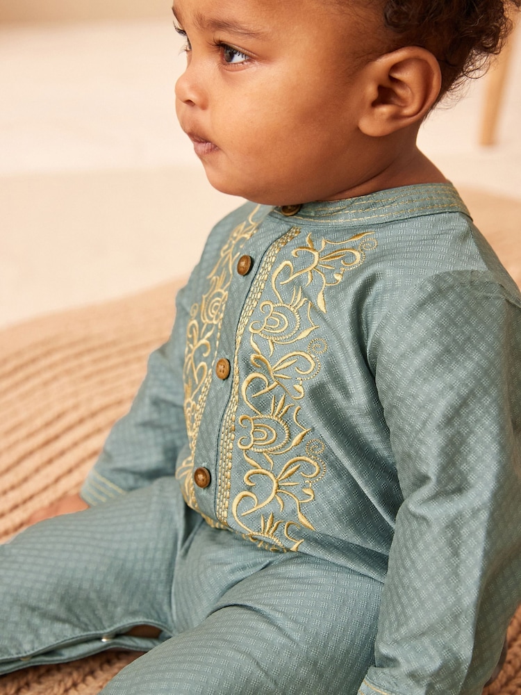 Green Occasion Baby Romper (0mths-2yrs) - Image 2 of 7