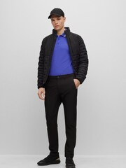 BOSS Purple Cotton Paddy Tipped Polo Shirt - Image 4 of 5