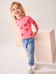 Red Hearts Cotton Rich Long Sleeve Rib T-Shirt (3mths-7yrs) - Image 2 of 7
