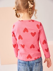 Red Hearts Cotton Rich Long Sleeve Rib T-Shirt (3mths-7yrs) - Image 4 of 7