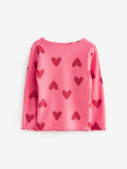 Red Hearts Cotton Rich Long Sleeve Rib T-Shirt (3mths-7yrs) - Image 7 of 7