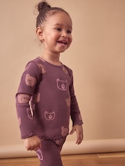 Chocolate Brown Bears Cotton Rich Long Sleeve Rib T-Shirt (3mths-7yrs) - Image 1 of 7