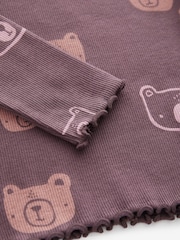 Chocolate Brown Bears Cotton Rich Long Sleeve Rib T-Shirt (3mths-7yrs) - Image 7 of 7
