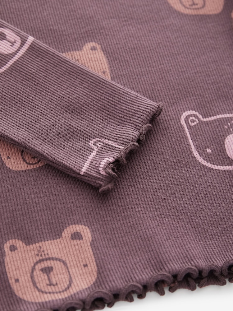 Chocolate Brown Bears Cotton Rich Long Sleeve Rib T-Shirt (3mths-7yrs) - Image 7 of 7