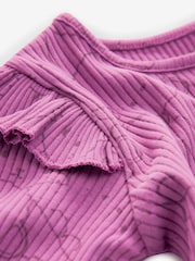 Purple Bunny Character Cotton Rich Long Sleeve Ribbed Frill T-Shirt (3mths-7yrs) - Image 3 of 3