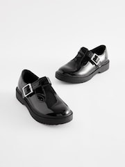 Black Patent Chunky T-Bar School Shoes - Image 1 of 5