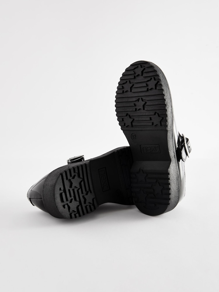 Black Patent Chunky T-Bar School Shoes - Image 2 of 5