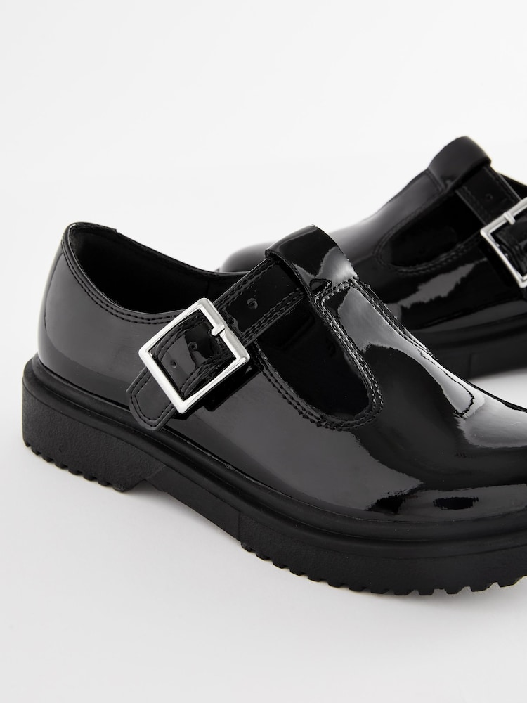 Black Patent Chunky T-Bar School Shoes - Image 5 of 5