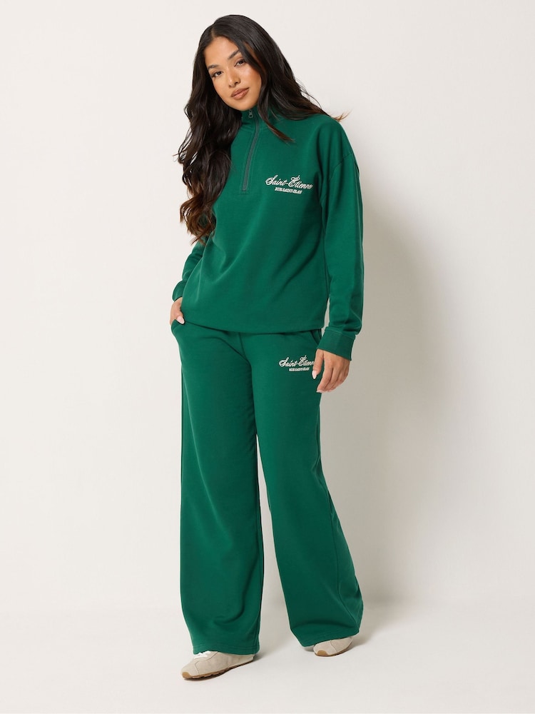 PixieGirl Petite Green St Etienne Quarter Zip Sweatshirt - Image 2 of 6 PixieGirl Petite Green St Etienne Quarter Zip Sweatshirt - Image 2 of 6