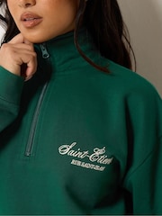 PixieGirl Petite Green St Etienne Quarter Zip Sweatshirt - Image 4 of 6