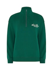 PixieGirl Petite Green St Etienne Quarter Zip Sweatshirt - Image 5 of 6