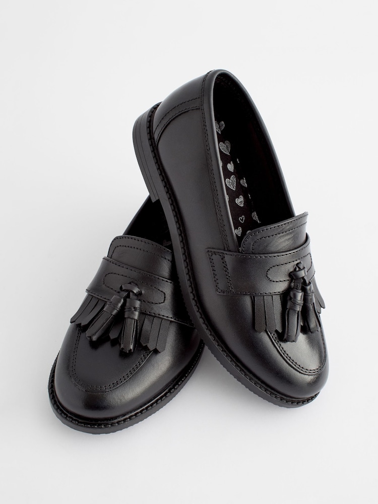 Noir mat - Mocassins en cuir Chaussures d'école - Image 6 of 8