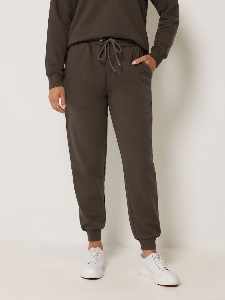 Maro Ciocolată - Pantaloni de sport cu manșete M&Co Mărimi mici - Imaginea 1 din 5