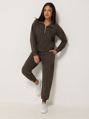 Maro Ciocolată - Pantaloni de sport cu manșete M&Co Mărimi mici - Imaginea 2 din 5