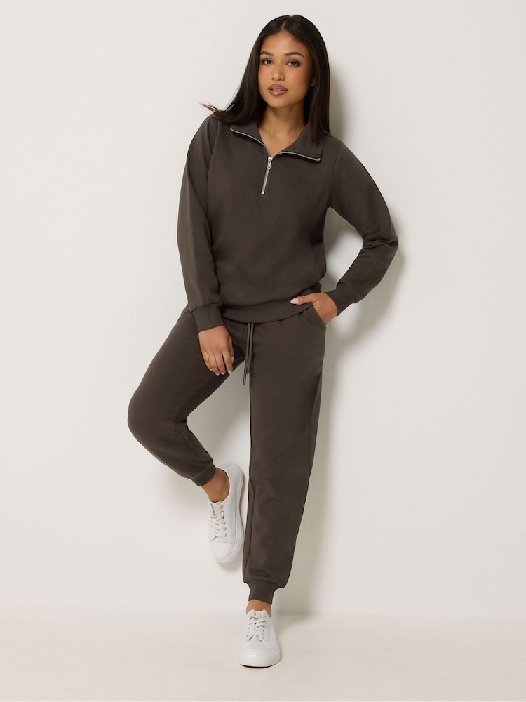 Maro Ciocolată - Pantaloni de sport cu manșete M&Co Mărimi mici - Imaginea 2 din 5
