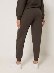 Maro Ciocolată - Pantaloni de sport cu manșete M&Co Mărimi mici - Imaginea 3 din 5