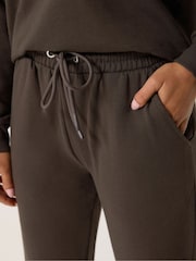 Maro Ciocolată - Pantaloni de sport cu manșete M&Co Mărimi mici - Imaginea 4 din 5