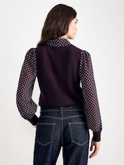Phase Eight Purple Ellen Printed Top - Image 2 of 6