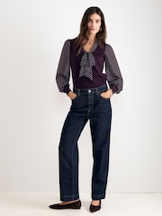 Phase Eight Purple Ellen Printed Top - Image 3 of 6