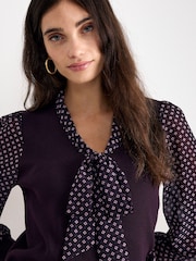 Phase Eight Purple Ellen Printed Top - Image 4 of 6