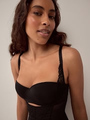 Black Firm Tummy Control Lace Wear Your Own Bra Slip - Image 5 of 7