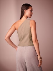 Mink Brown One Shoulder Waistcoat - Image 3 of 6